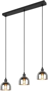 Závesné stropné osvetlenie Molly, čierna/chrómované sklo%