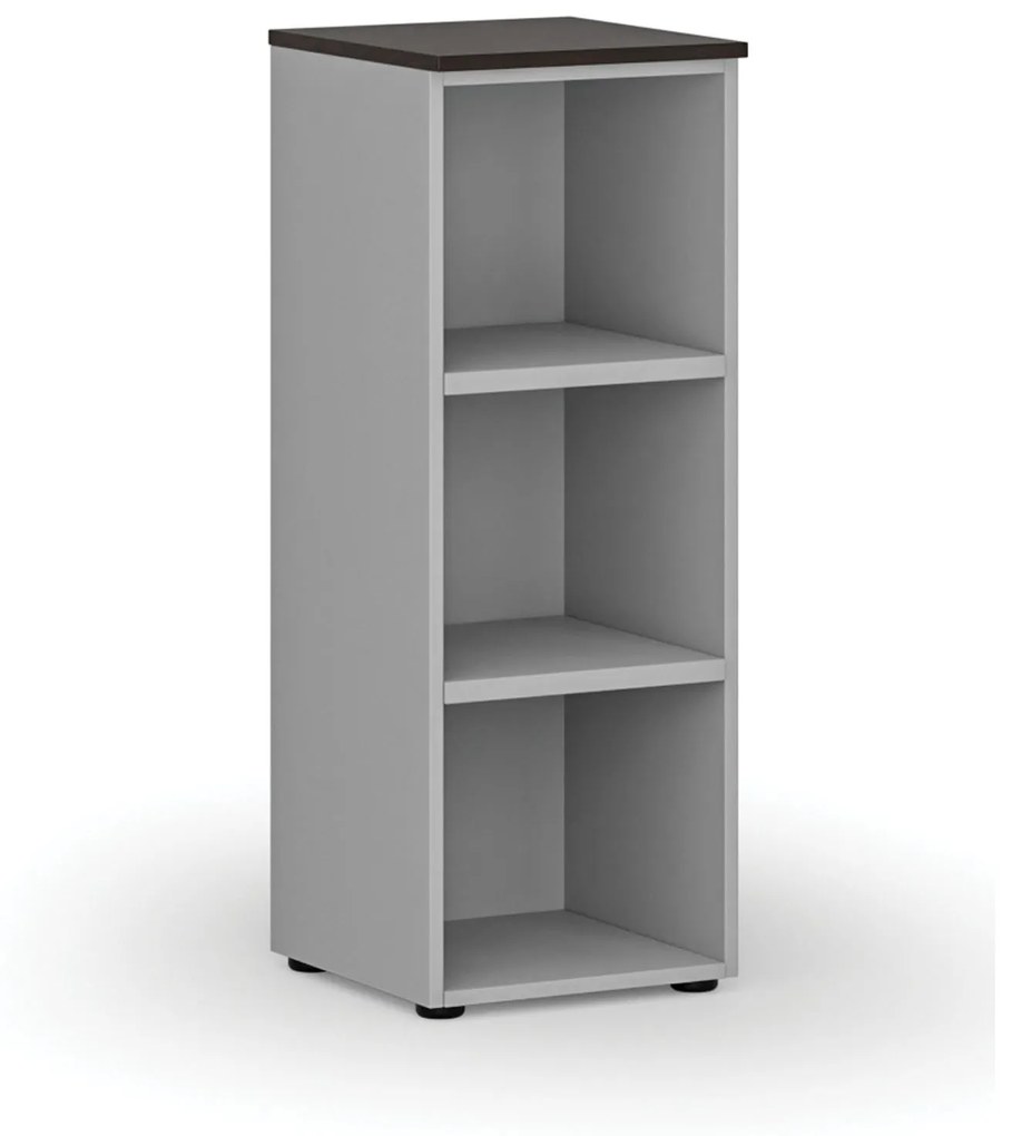 Kancelársky regál PRIMO GRAY, 1087 x 400 x 420 mm, sivá/wenge