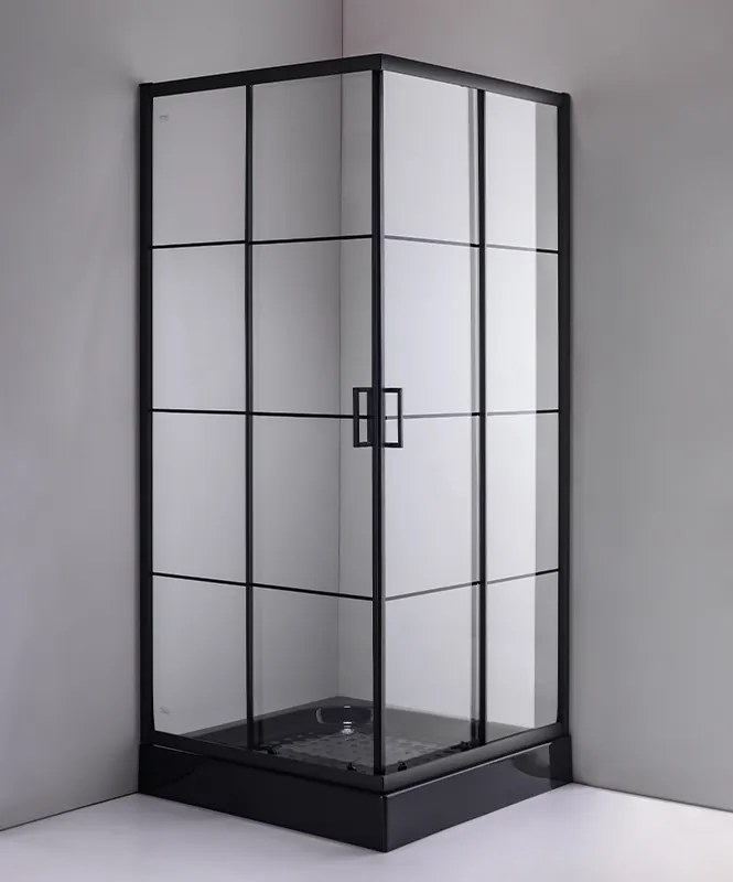 BPS-koupelny Štvorcový sprchový kút BL32B 90x90 čierny/transparent - bez vaničky