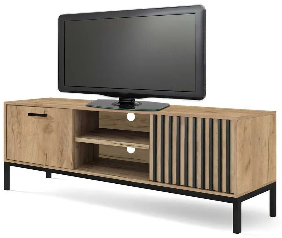TV stolík Grata, dub kraft / čierna