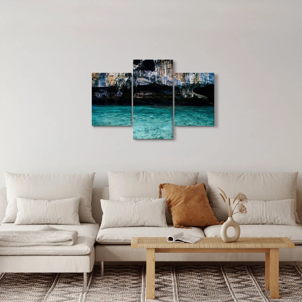 Obraz vody a skál (90x60 cm)
