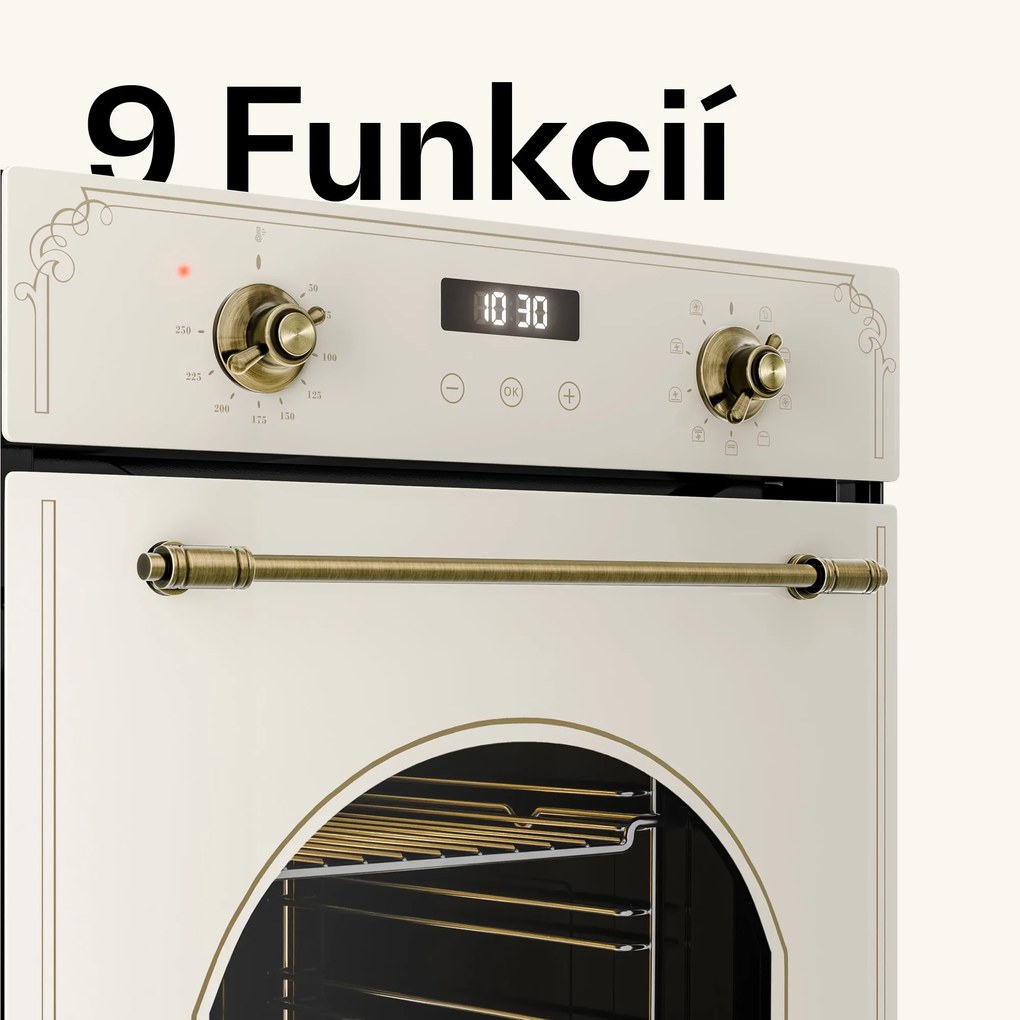 Klarstein Victoria vstavaná rúra 45 cm 49 l krémová