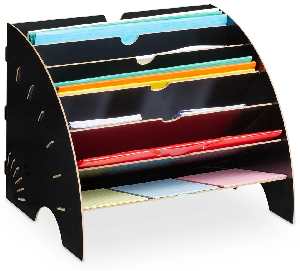 Organizér na stôl s úložnými priehradkami RD42748, čierna