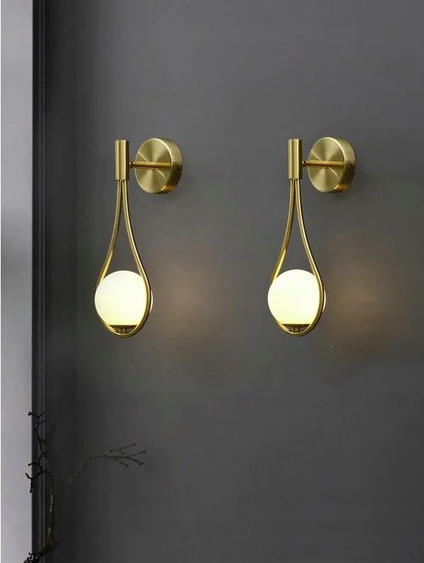 Toolight - sklenená nástenná lampa G9 APP603-1W, zlatá, OSW-08996