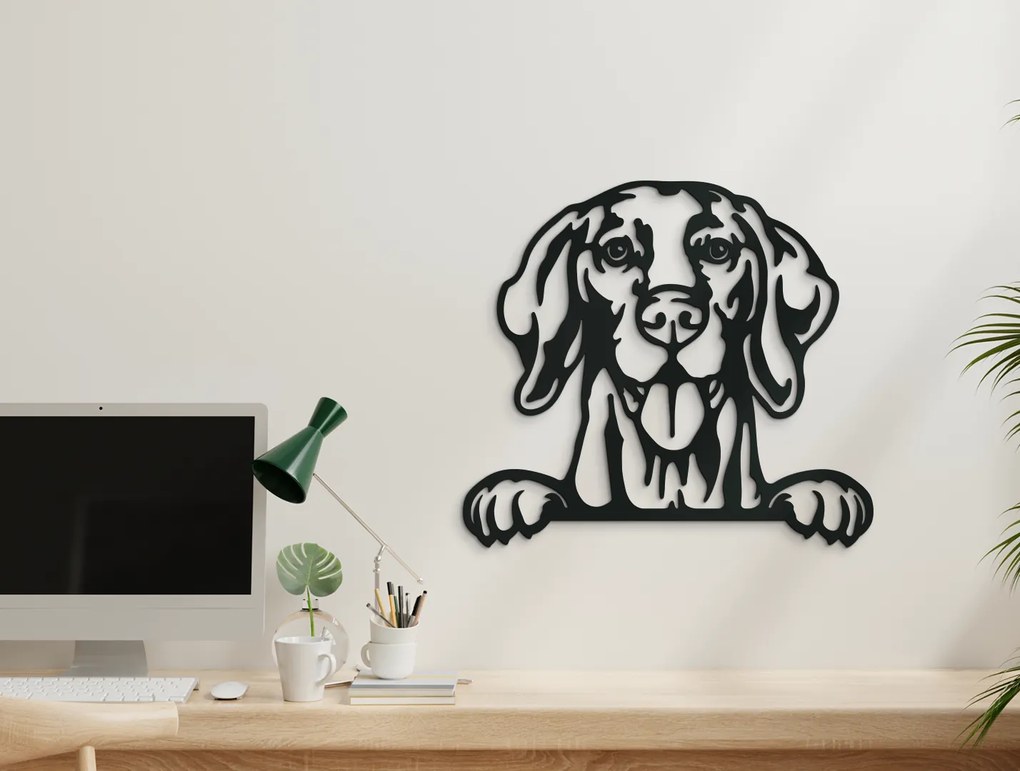 drevko 3D nálepka na stenu Weimarský stavač Rozmer obrazu: 40 x 44,5 cm, Farba dekorácie: Čierna