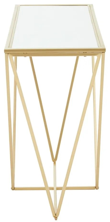 Konzolový stolík so sklenenou doskou v zlatej farbe 40x120 cm Farran – Premier Housewares