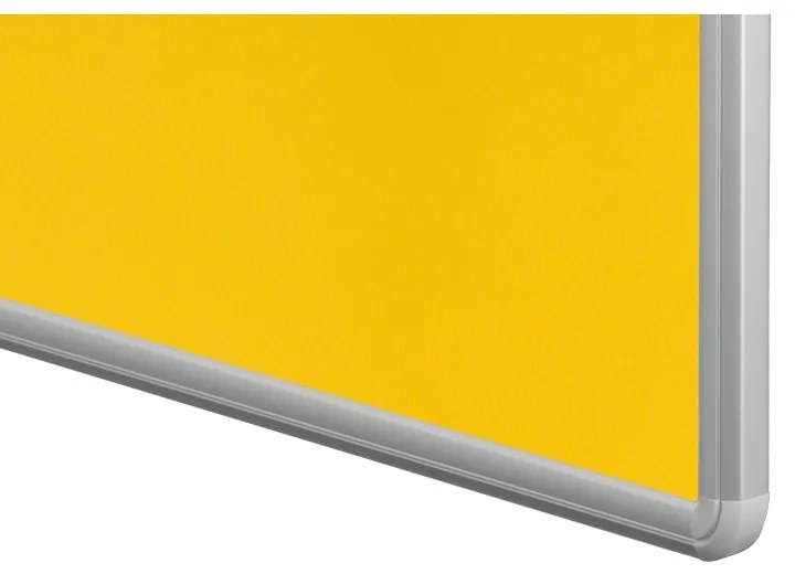 Textilná nástenka ekoTAB v hliníkovom ráme, 1200 x 900 mm, žltá