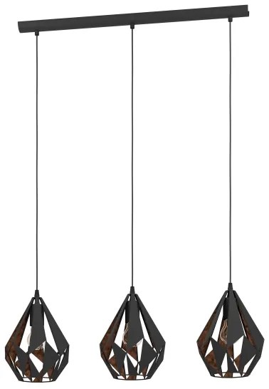 Eglo 49991 - Závesné svietidlo CARLTON 1 3xE27/60W/230V