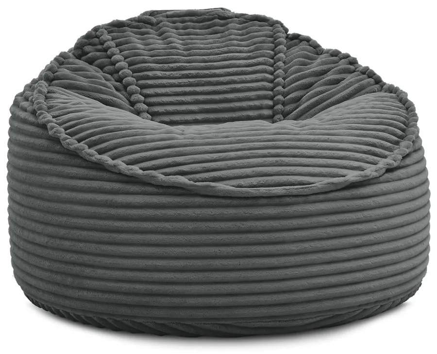 Tmavosivý menčestrový sedací vak Socrate – Bobochic Paris