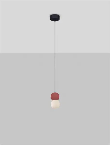 LED červený dizajnový luster Zero 8