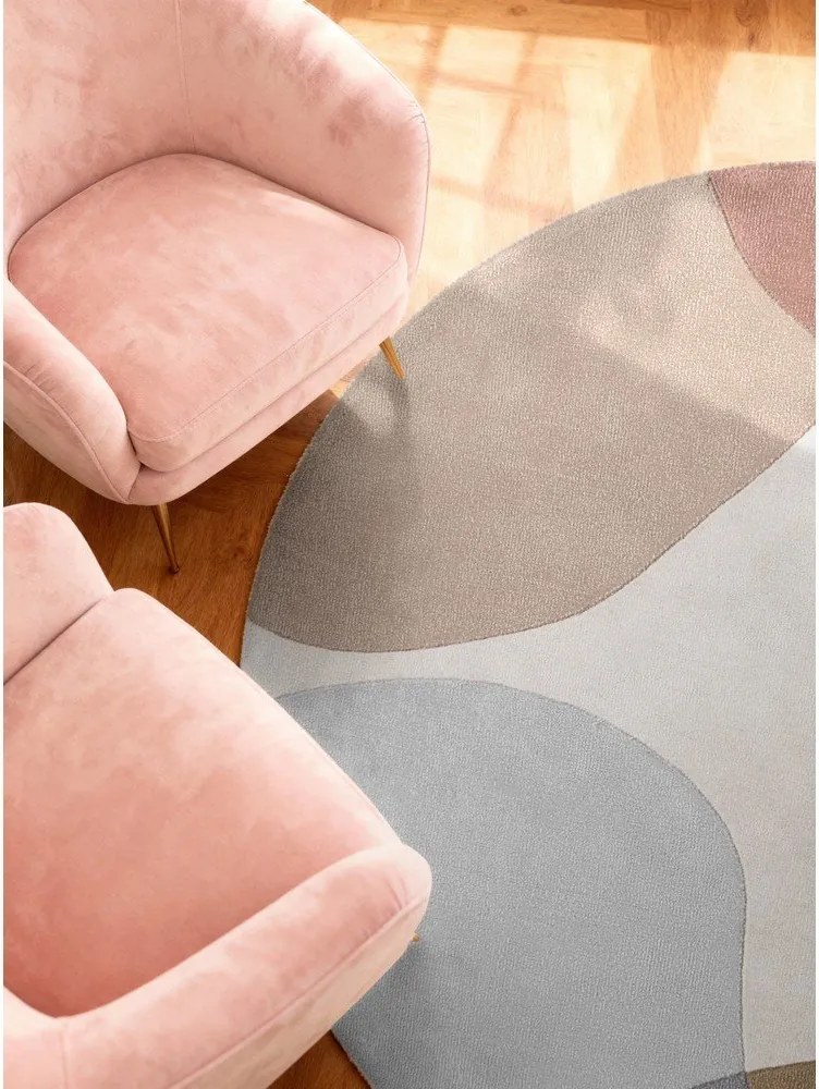 Béžový ručne tkaný vlnený okrúhly koberec ø 160 cm Hackney Clarissa – Ted Baker