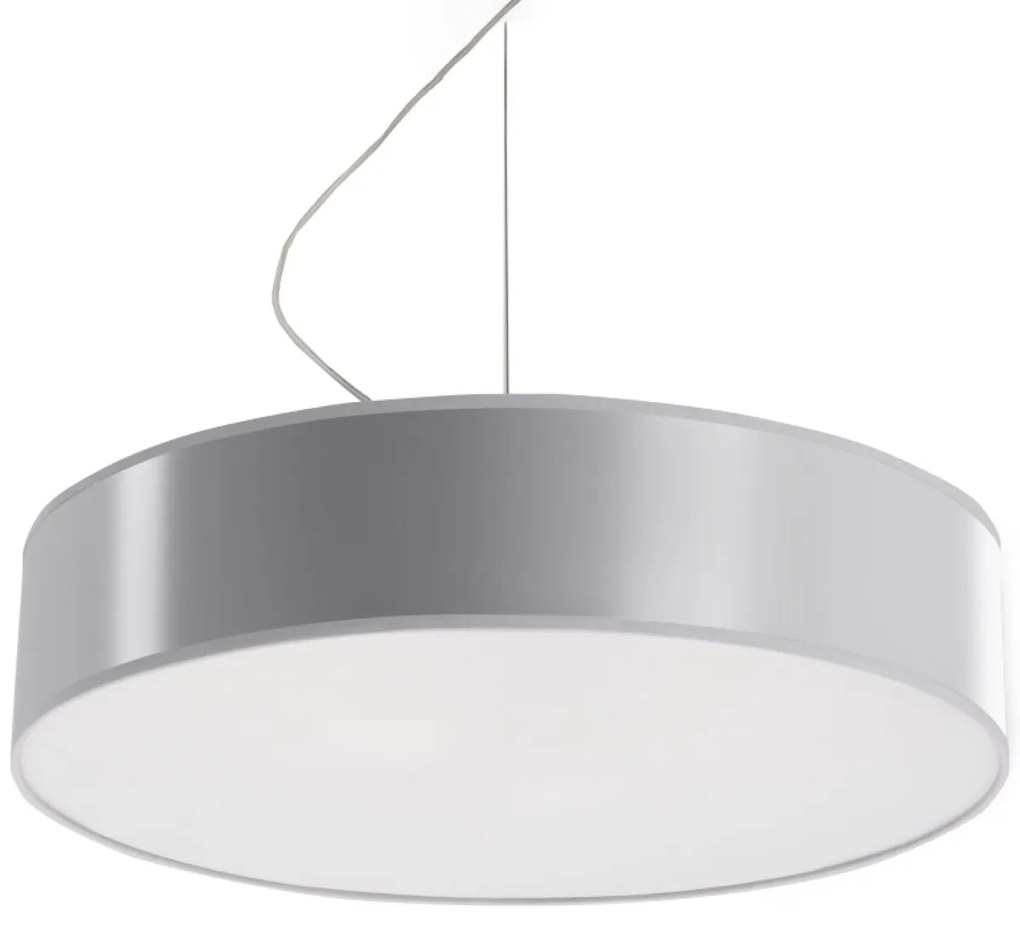 Závesné svietidlo Arena, 1x sivé plastové tienidlo, (biely plast), (fi 45 cm)