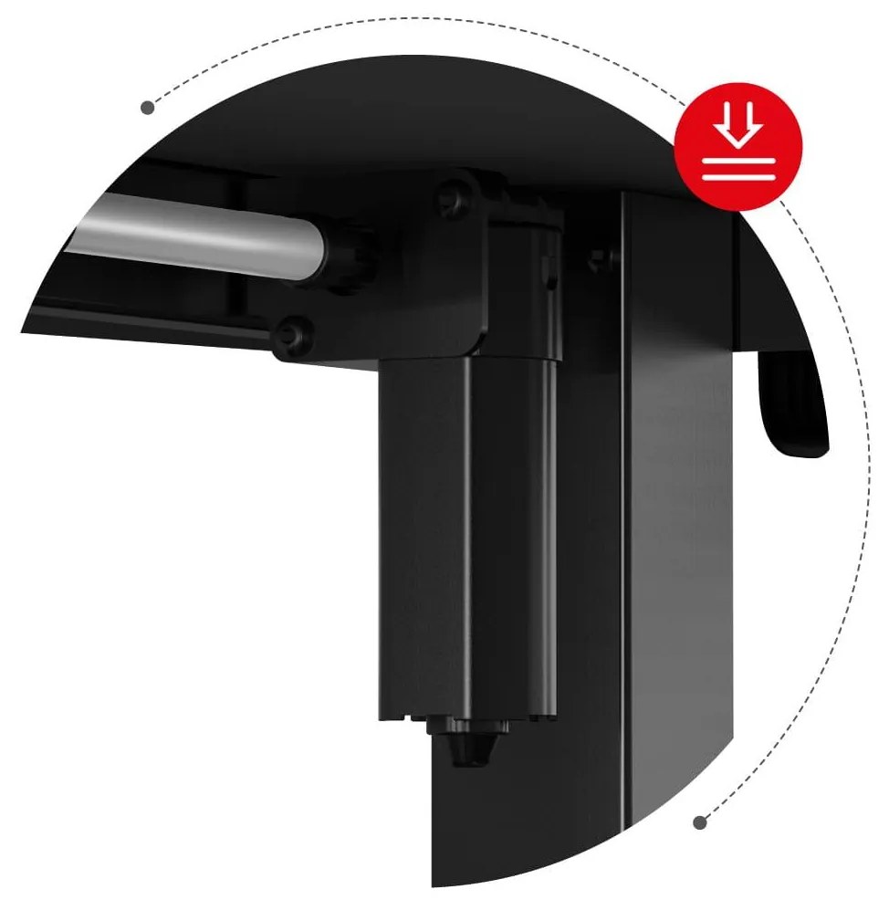 Elektricky nastaviteľný Rohový PC stolík Hyperion 9.5 (čierna). Akcia -20%. Vlastná spoľahlivá doprava až k Vám domov. 1087530