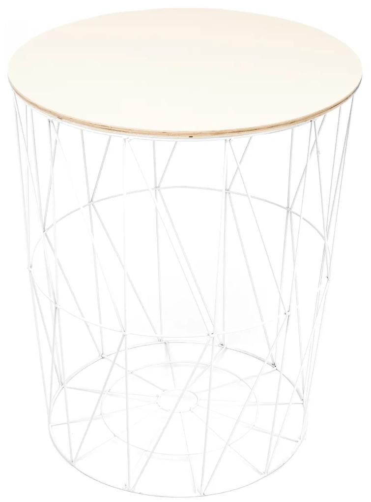 Odkladací stolík Lucan biela, 57 cm