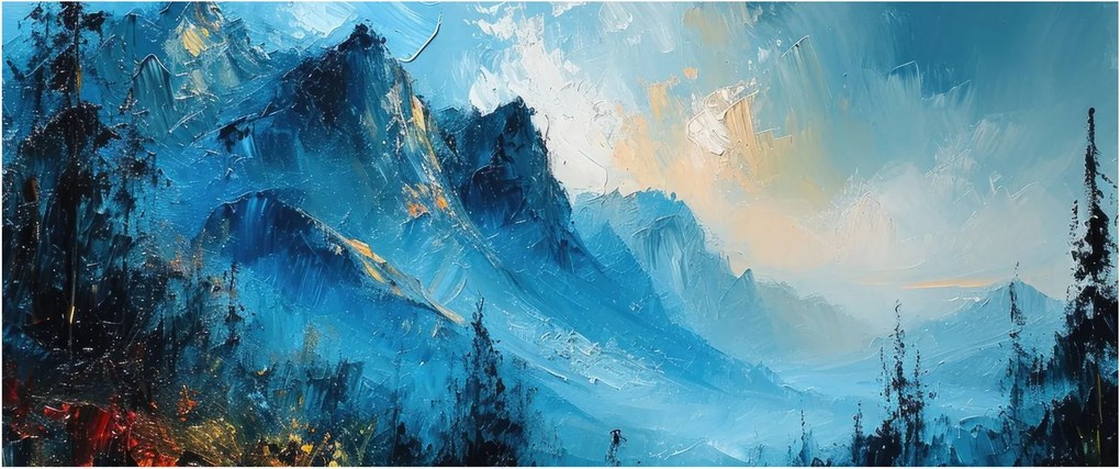 Obraz - Maľba hôr (120x50 cm)