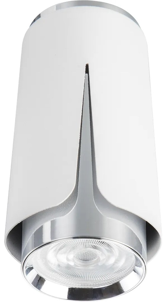 Stropné svietidlo Flower, 1x biele/chrómové kovové tienidlo