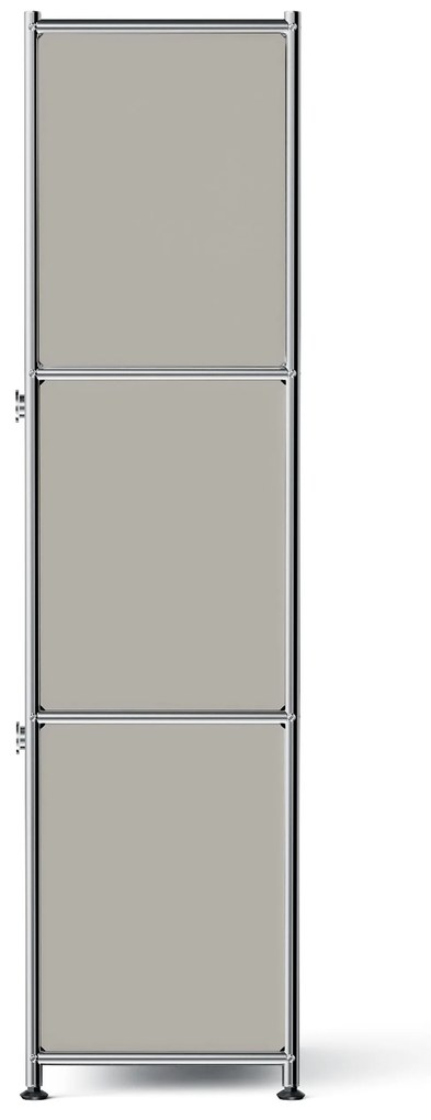 Kovová komoda »CN3 Slim Line« s 2 výklopnými priečinkami, svetlosivá