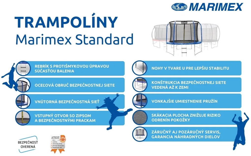 Marimex | Trampolína Marimex Standard 366 cm - zelená + vnútorná ochranná sieť + schodíky ZADARMO | 19000101