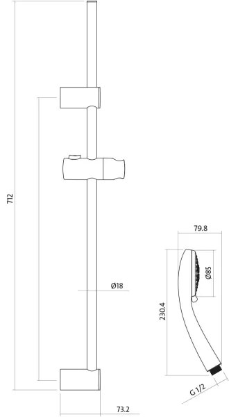 Cersanit S952-004 sprchová sada + umývadlová batéria MILLE, lesklý chróm