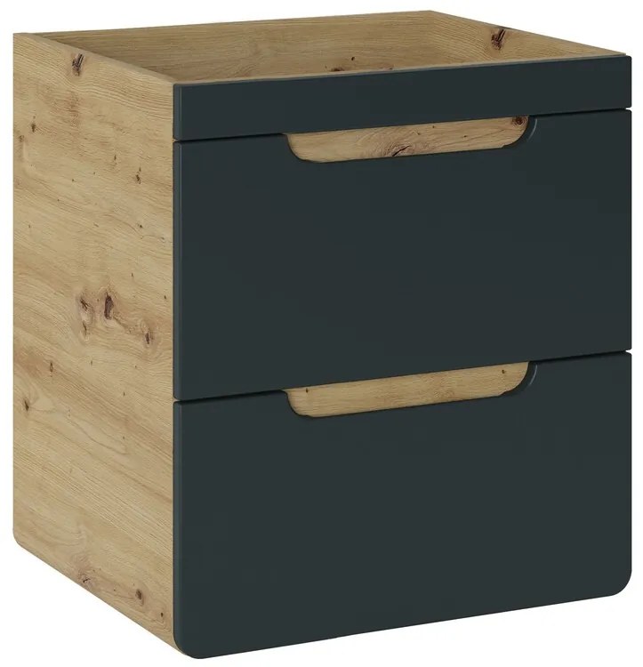 Závesná skrinka pod umývadlo Aruba 8201 50 cm dub remeselný zlatá/vesmírne sivá matná