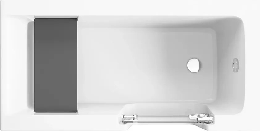 Vaňa s dvierkami Polimat AVO 140x70 s bielym čelným krycím panelom + vaňový sifón automat s prepadom VABPS-ZU 70