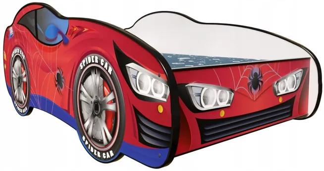 TOP BEDS Detská auto posteľ Racing Car Hero - Spider Car LED 160cm x 80cm - 5cm
