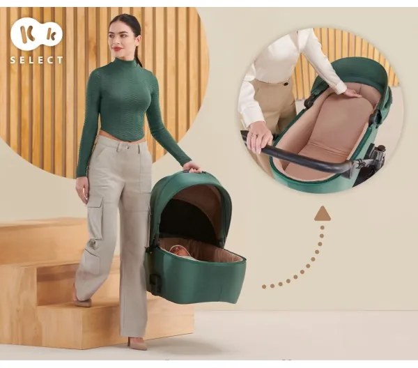 KINDERKRAFT - Kombinovaný kočík 2v1 PRIME 2 zelená