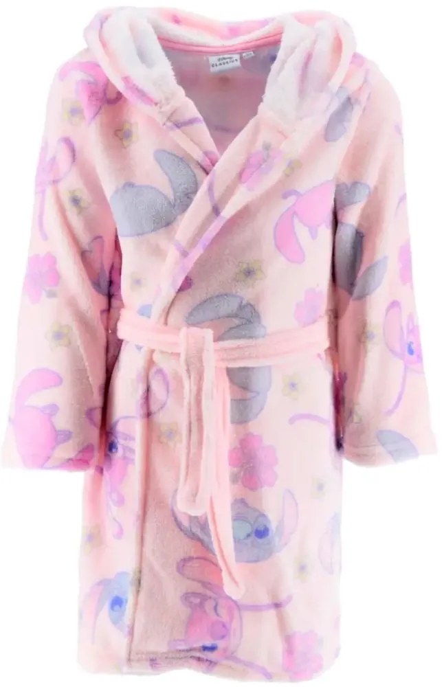 Dievčenský župan s kapucňou Lilo &amp; Stitch, EU 104 Ružová