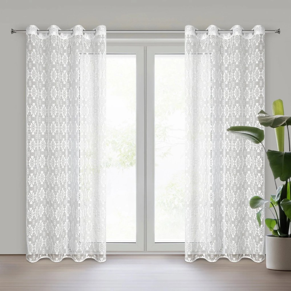ZÁCLONA NA KRÚŽKOCH IGA 140X250 CM BIELA