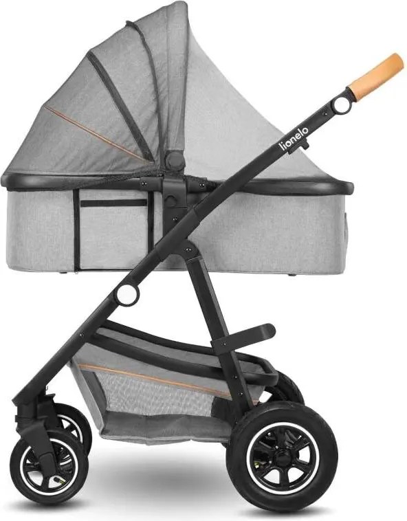 Kombinovaný kočík Lionelo Amber 3v1 grey stone