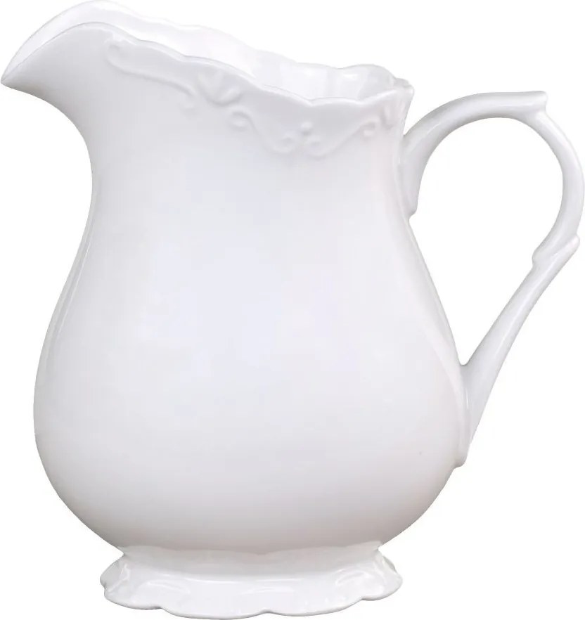 Zelený porcelánový džbán s čipkou Provence lace green - 18cm / 1.1L