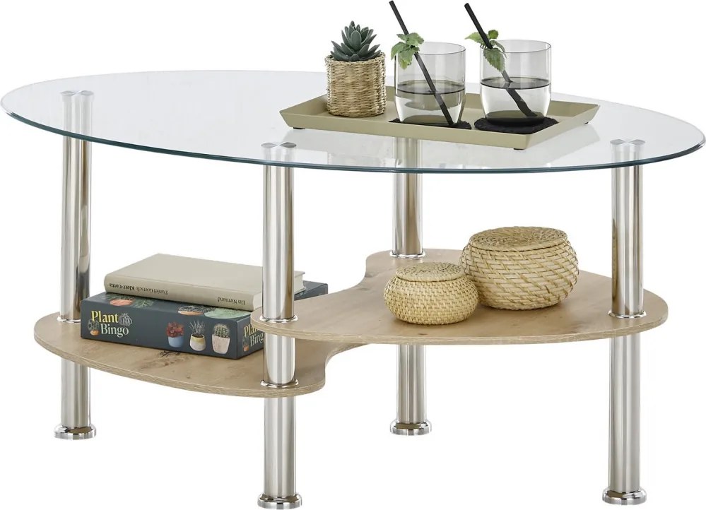 Oválny konferenčný stolík Panty, dub sonoma/artisan