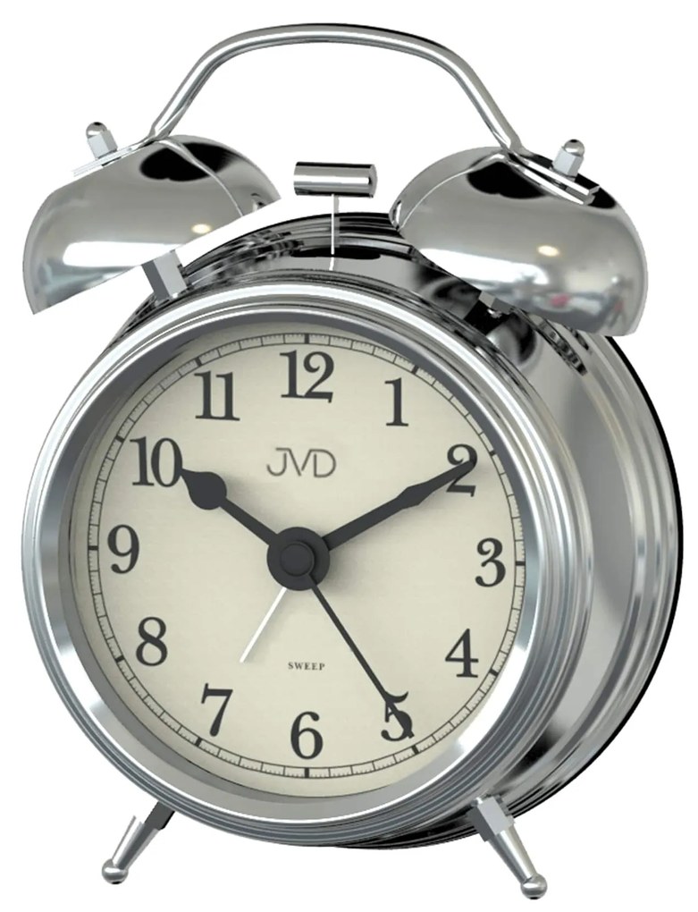 Ručičkový budík JVD SRP2215.1 – klasický budík s mechanickým zvonením, 12,5 cm