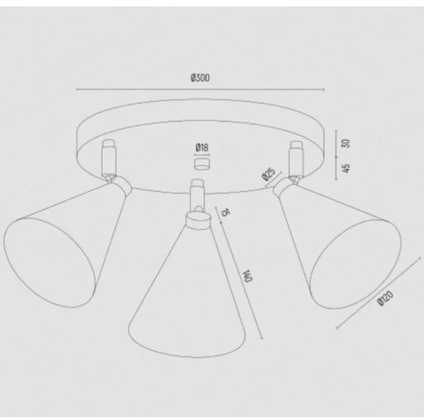 Argon 6244 - Bodové svietidlo LUCINDA 3xE14/7W/230V čierna