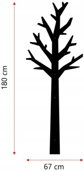 Vešiak na stenu strom 180 čierna