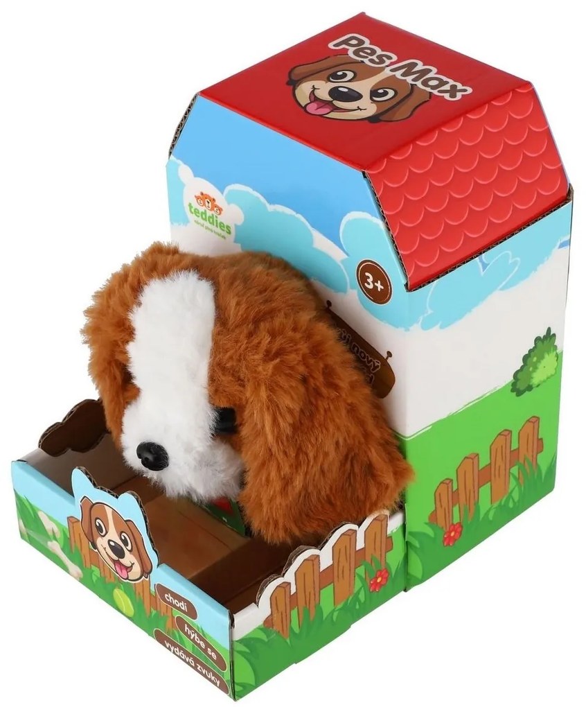 Teddies Pes Max 15 x12 cm na batérie so zvukom a pohybom