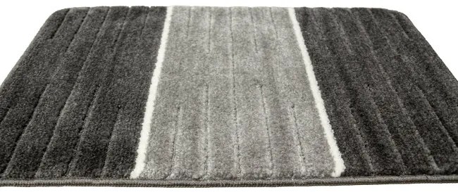 Kúpeľňový koberček COMO pruhy, sivý / krémový