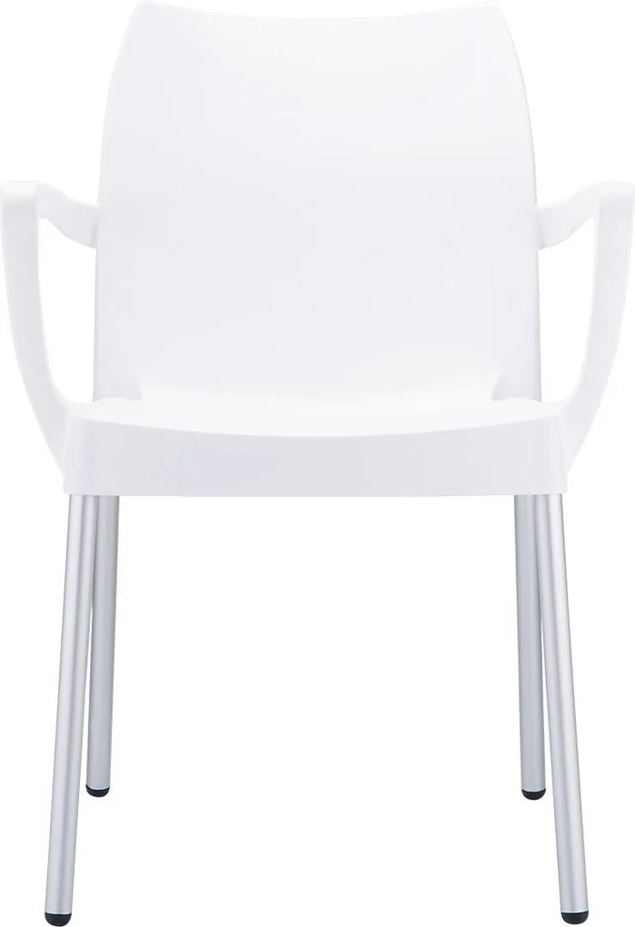 DOLCE záhradná stolička s podrúčkami white