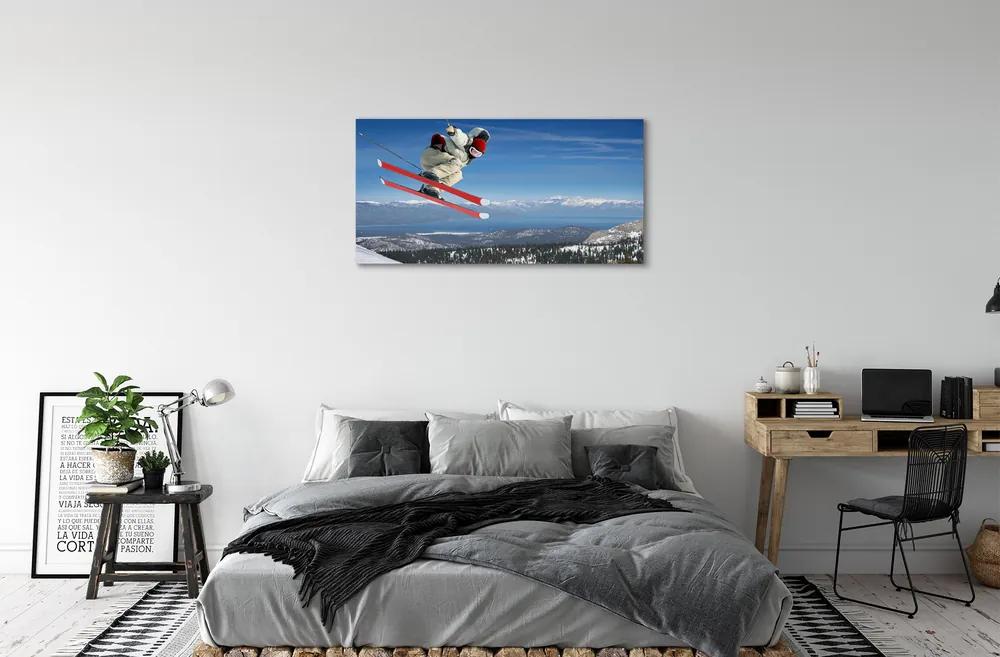 Obraz canvas mountain lyžiar 100x50 cm