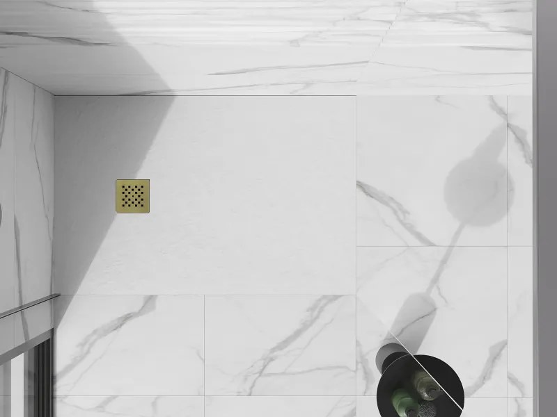 Mexen Stone+, krytka sifónu pre sprchovú vaničku, zlatá lesklá, 44910050