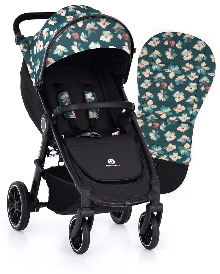 PETITE&MARS kočík Street+ RWS black limited 100 flowers complete