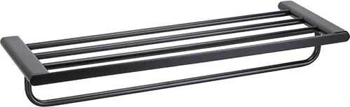 Bemeta Design ORGANIC BLACK: Držiak uterákov, 600 mm, s hrazdou - 167105150