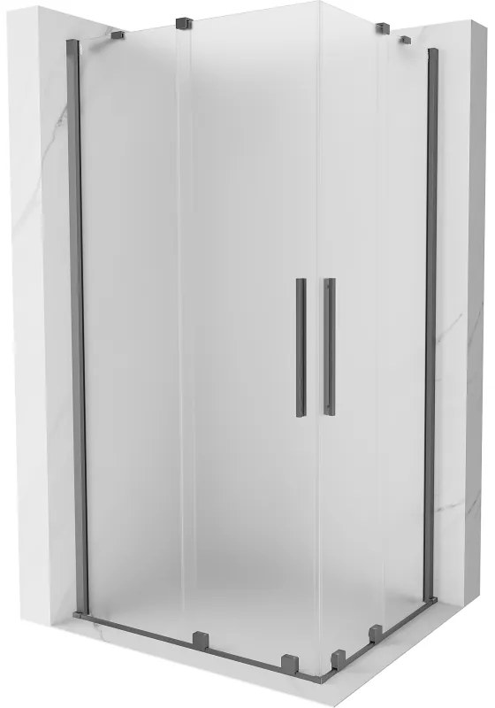 Mexen Velar Duo, sprchový kút s posuvnými dverami 100 x 90 cm, 8mm sklo námraza, brúsený grafit, 871-100-090-32-95