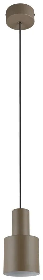 Tmavohnedé závesné svietidlo s kovovým tienidlom ø 12 cm Agudo – Trio