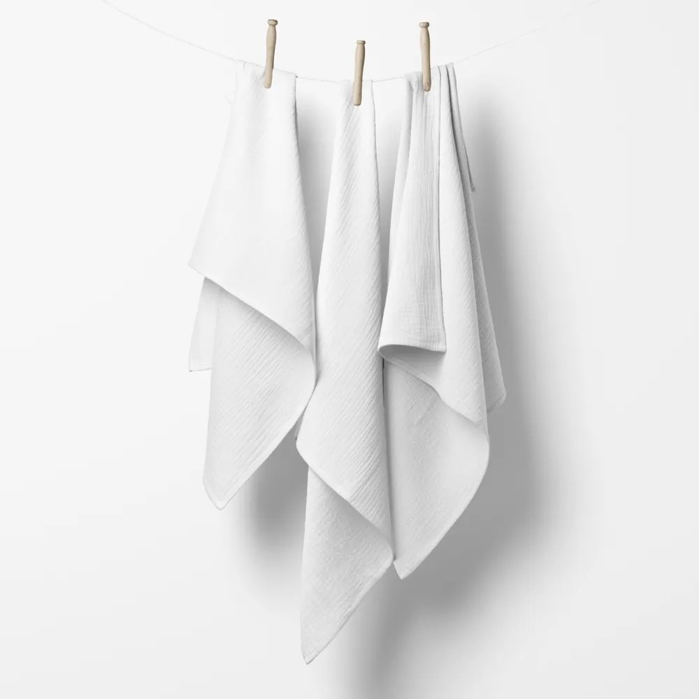Biante Mušelínová plienka/dečka Nature MSN-010 Snehovo biela - ZVÝHODNENÁ SADA 3 KS 70x70 cm - Sada 3 ks