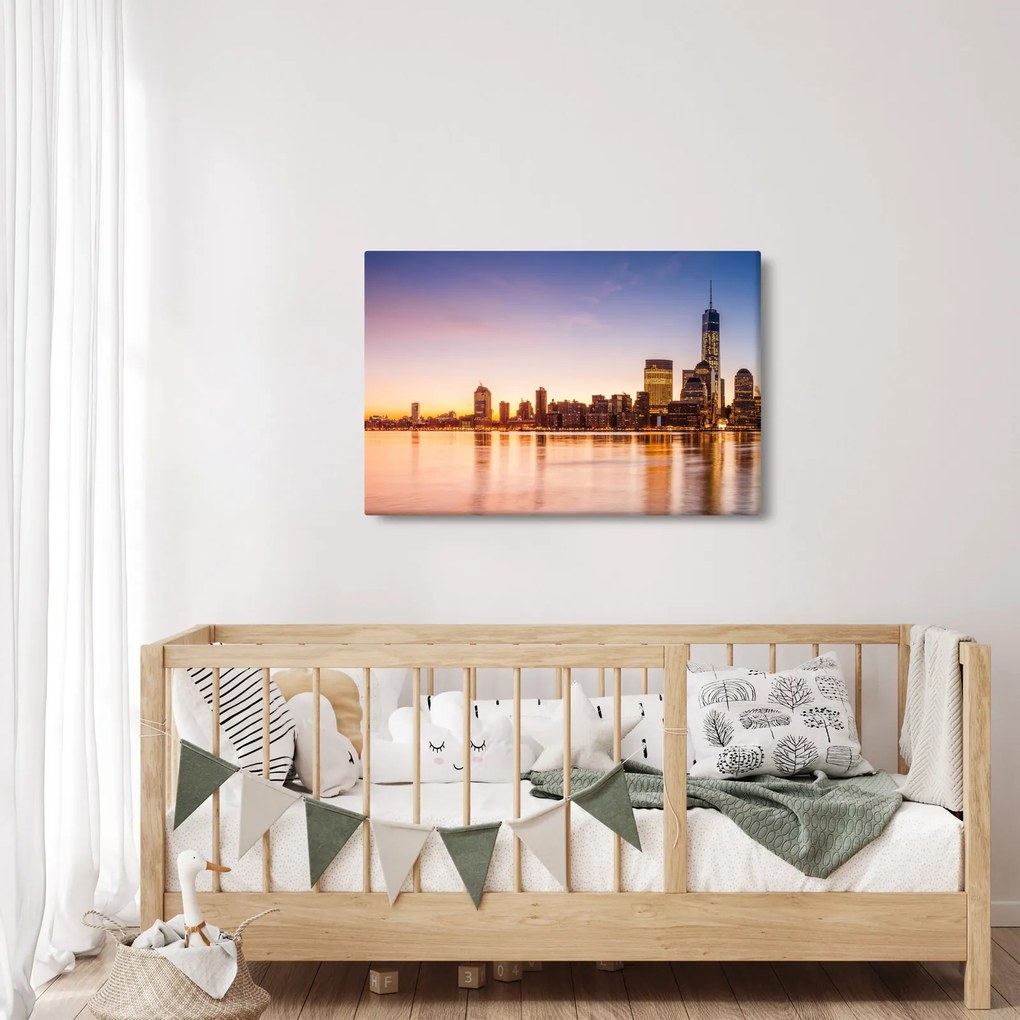 Obraz mesta pri západe slnka (90x60 cm)