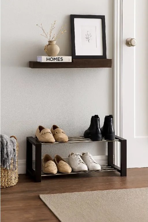 Noela Kovový botník čierny NEX 80 2 poschodia