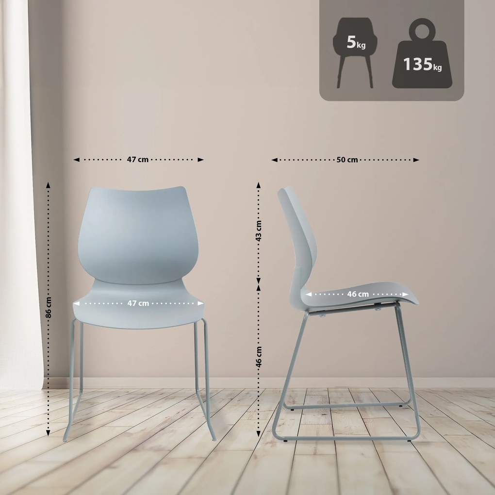 Sada 2 ks stoličiek Houma - sivá