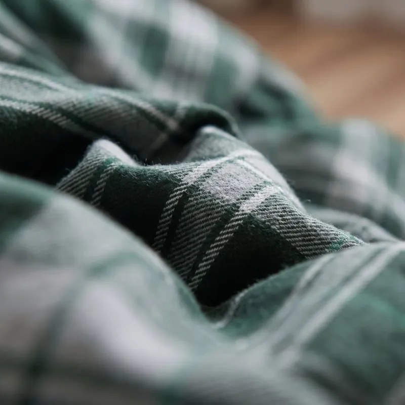 Flanelové obliečky Plaid Green EMI