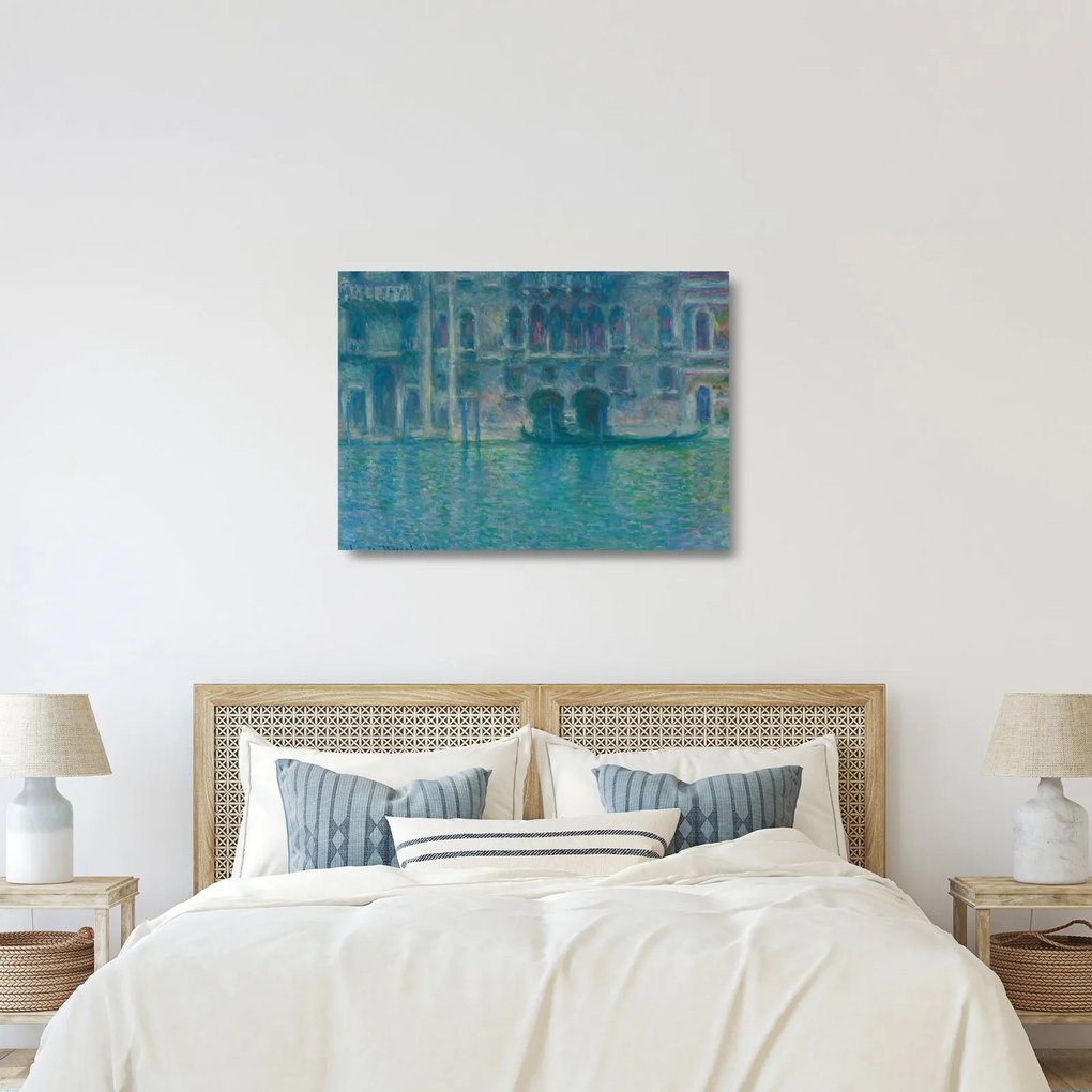 Sklenený obraz - Claude Monet, Palazzo da Mula, Venice, reprodukcia (70x50 cm)